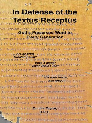cover image of In Defense of the Textus Receptus